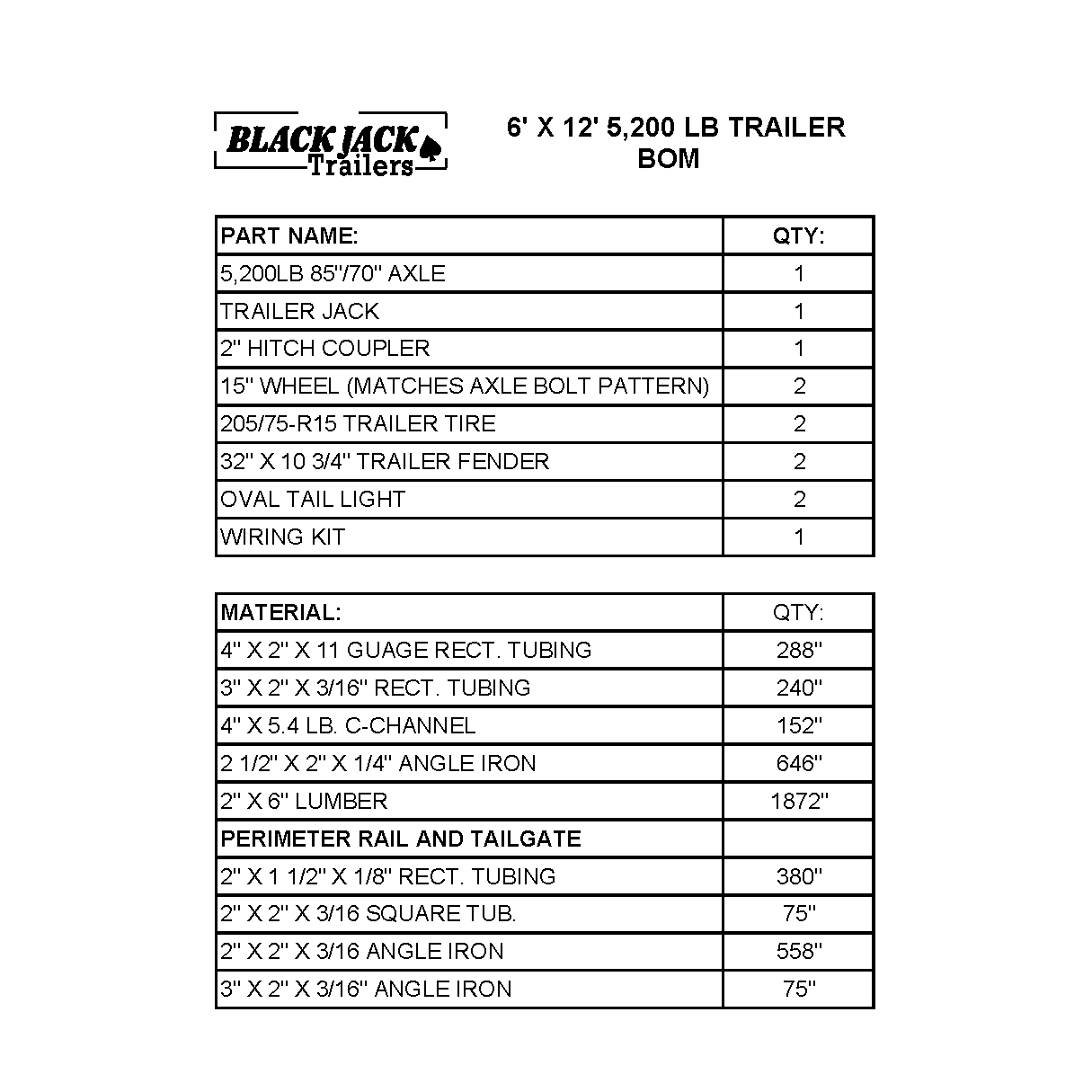6' x 12' Utility Trailer 5200lb